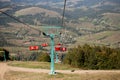 View from the chairlift ride to mountains with beautiful nature background.