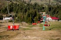 View from the chairlift ride to mountains with beautiful nature background.