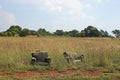 VIEW OF CHAIRS ABANDONED IN THE OPEN Royalty Free Stock Photo