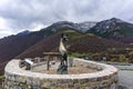 View of the chamois monument on the top of the Passo San Glorio Royalty Free Stock Photo