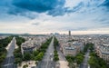 View of the Champs-Elysees with La Defense in the background Royalty Free Stock Photo