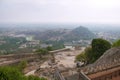 View of Chandragiri Hill and Shravanbelgola town from Vindhyagiri Hill, Shravanbelgola, Karnataka. Royalty Free Stock Photo