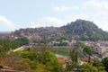 View of Chandragiri Hill and Shravanbelgola town from Vindhyagiri Hill, Shravanbelgola, Karnataka. Royalty Free Stock Photo