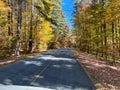 The view of the changing leaves from a vehicle on the Blue Ridge Parkway Royalty Free Stock Photo