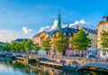 View of a channel next to the Christiansborg Slot Palace in Copenhagen, Denmark