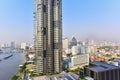 View of Chao Phraya River and Bangkok`s Skyline