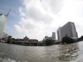 View of CHAO PHRAYA river bank during travelling