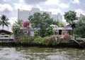 View from the Chao Phraya river on the private houses Royalty Free Stock Photo