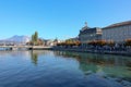 View of Chapel bridge on lake Luzern