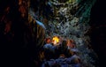 Callao cave chapel at chamber 1 with stalactites and stalagmites formations