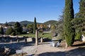 View of the chapel and the roman remains in Vaison-la-Romaine