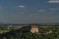 View from Chapel of Saint Antonin over Dolni Kounice village in south Moravia Royalty Free Stock Photo