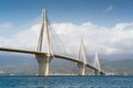 View of the Charilaos Trikoupis bridge Rio-Antirio in Greece Royalty Free Stock Photo