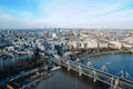 View of Charing Cross railway station. Hungerford Bridge, City of Westminster, UK. Royalty Free Stock Photo