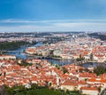 View of Charles Bridge over Vltava river and Old city from Petri Royalty Free Stock Photo