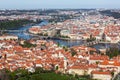 View of Charles Bridge over Vltava river and Old city from Petri Royalty Free Stock Photo