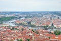 View of Charles Bridge over Vltava river and Old city from Petri Royalty Free Stock Photo