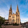 Chartres Cathedral at sunset Royalty Free Stock Photo