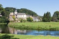 View at Chassepierre, picturesque village in Belgian Ardennes at river Semois Royalty Free Stock Photo