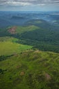 View of the ChaÃÂ®ne des Puys in Auvergne,Panoramic of the Domes. Royalty Free Stock Photo