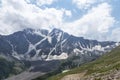 View of Cheget mountain in Caucasus with famous glaicer calles Seven, Royalty Free Stock Photo