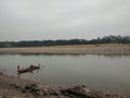 view of the Chenab river in Akhnoor where boating is a popular activity