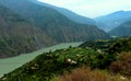 View of chenab river flowing down the valley