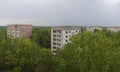 View of the abandoned city of Pripyat, ghost town near the Chernobyl nuclear power plant. Royalty Free Stock Photo