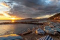 Chiavari beach and sea - Tigullio gulf - Ligurian sea - Italy Royalty Free Stock Photo