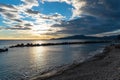 Chiavari beach and sea - Tigullio gulf - Ligurian sea - Italy Royalty Free Stock Photo