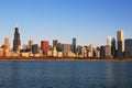 Chicago city skyline viewed in the early morning