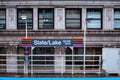 View of Chicago CTA State and Lake elevated train platform