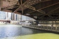 View of The Chicago River and skyscrapers in downtown Chicago,Illinois, USA Royalty Free Stock Photo