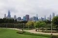 View of Chicago Skyline on a foggy day Royalty Free Stock Photo