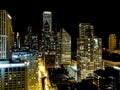 A view of Chicago skyline at night Royalty Free Stock Photo