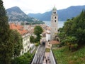 View of the Chiesa di Santa Maria Immacolata church and the funicular railway.
