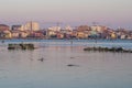 view of chiggia and sottomarina in venice at sunset