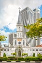 View at the Wedding Chijmes Hall in the streets of Singapore