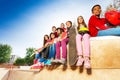 View of children diversity with skateboards