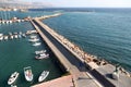 View of Chios Island harbour with some fisherman boats in Greece Royalty Free Stock Photo