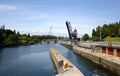 View of Chittenden Locks in Ballard Royalty Free Stock Photo