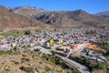 View of Chivay town from overlook, Peru Royalty Free Stock Photo