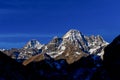 View from Cho La pass on Nepal mountain trekking Everest base camp through Gokyo lakes Royalty Free Stock Photo