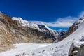 View from Cho La pass on Nepal mountain trekking Everest base camp through Gokyo lakes Royalty Free Stock Photo