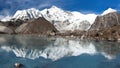 View of Cho Oyu mirroring in lake Royalty Free Stock Photo