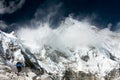 View of Cho Oyu with trekker Royalty Free Stock Photo