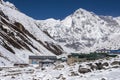 View of Cho Oyu and the village of Gokyo
