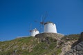 Chora village Windmills - Mykonos Cyclades island - Aegean sea - Greece Royalty Free Stock Photo