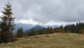 The view on Chornohirsky ridge in snow in the Carpathian mountains, Ukraine.