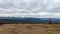 View on the Chornohirsky ridge from the Kostrychi ridge, Ukraine. View on Hoverla, Petros, Pip Ivan.